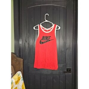Nike Red Tank Top Athletic Sleeveless Activewear Workout Fitness Shirt